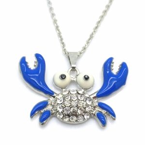 Cute Crystal Crab Necklace